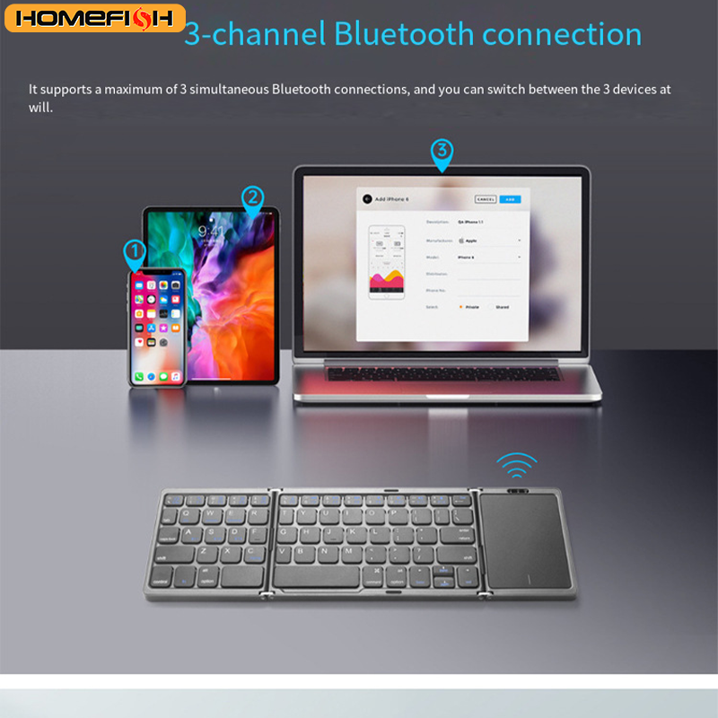 Gaming Keyboard Budget - New Portable Ultra-Thin Wireless mini Three-Fold