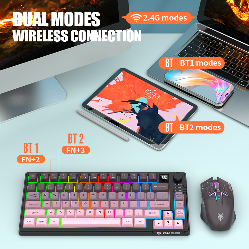 Dual-Mode 2.4G Bluetooth Wirel - đánh giá và giá Gaming Keyboard Ergonomic