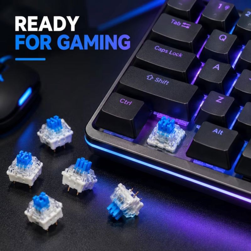 DT21 100Pcs DIY Mechanical Key - đánh giá và giá Keyboard Gaming Blue Switch