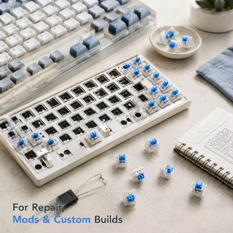 DT21 100Pcs DIY Mechanical Key - đánh giá và giá Keyboard Gaming Blue Switch